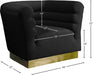 Bellini Black Velvet Chair - 669Black-C - Vega Furniture