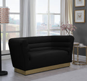 Bellini Black Velvet Loveseat - 669Black-L - Vega Furniture