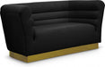 Bellini Black Velvet Loveseat - 669Black-L - Vega Furniture