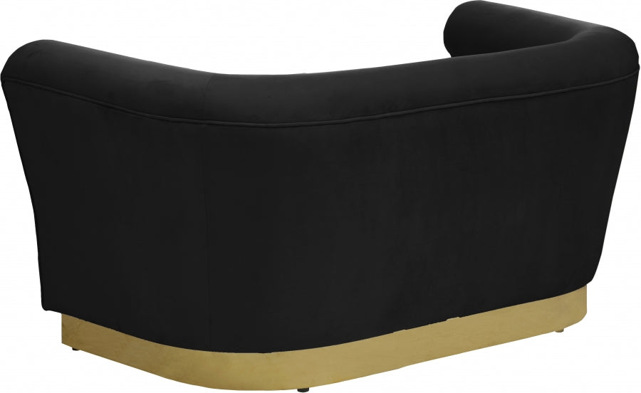 Bellini Black Velvet Loveseat - 669Black-L - Vega Furniture