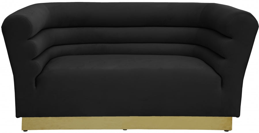 Bellini Black Velvet Loveseat - 669Black-L - Vega Furniture