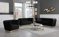 Bellini Black Velvet Loveseat - 669Black-L - Vega Furniture