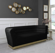 Bellini Black Velvet Sofa - 669Black-S - Vega Furniture