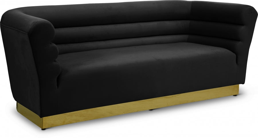 Bellini Black Velvet Sofa - 669Black-S - Vega Furniture