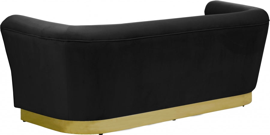 Bellini Black Velvet Sofa - 669Black-S - Vega Furniture