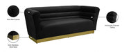 Bellini Black Velvet Sofa - 669Black-S - Vega Furniture