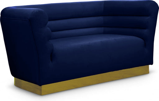Bellini Blue Velvet Loveseat - 669Navy-L - Vega Furniture