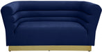 Bellini Blue Velvet Loveseat - 669Navy-L - Vega Furniture