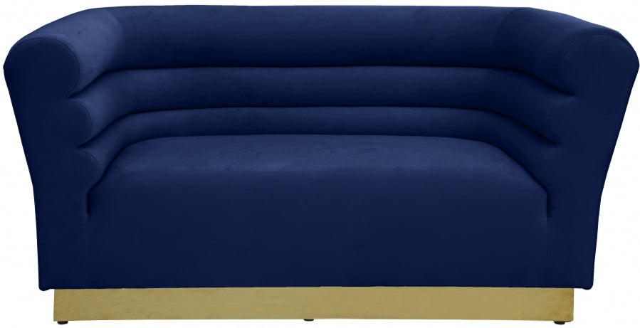 Bellini Blue Velvet Loveseat - 669Navy-L - Vega Furniture