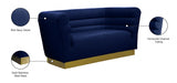 Bellini Blue Velvet Loveseat - 669Navy-L - Vega Furniture