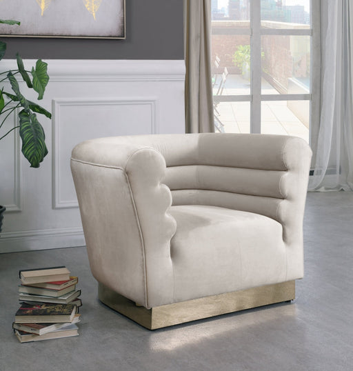 Bellini Cream Velvet Chair - 669Cream-C - Vega Furniture