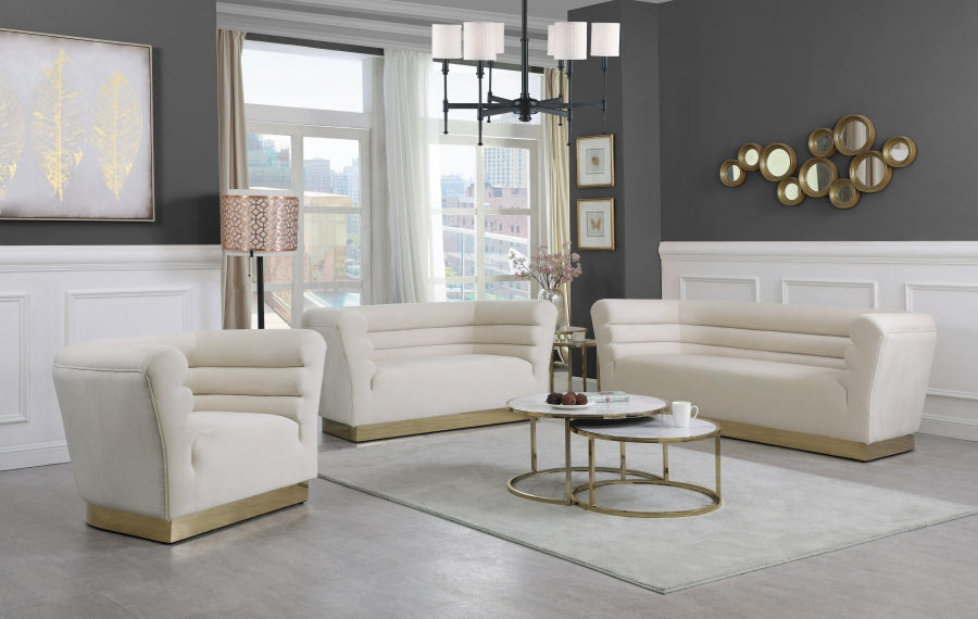 Bellini Cream Velvet Chair - 669Cream-C - Vega Furniture