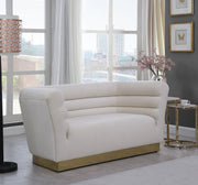 Bellini Cream Velvet Loveseat - 669Cream-L - Vega Furniture