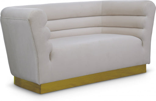 Bellini Cream Velvet Loveseat - 669Cream-L - Vega Furniture