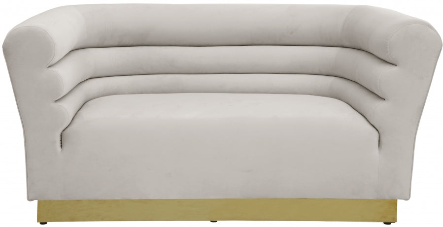 Bellini Cream Velvet Loveseat - 669Cream-L - Vega Furniture