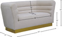 Bellini Cream Velvet Loveseat - 669Cream-L - Vega Furniture