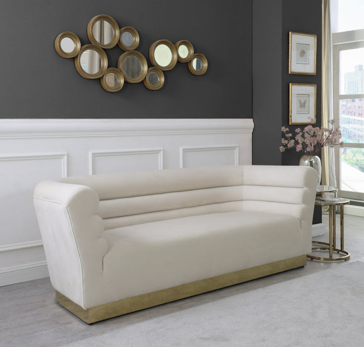 Bellini Cream Velvet Sofa - 669Cream-S - Vega Furniture