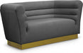 Bellini Grey Velvet Loveseat - 669Grey-L - Vega Furniture