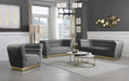 Bellini Grey Velvet Loveseat - 669Grey-L - Vega Furniture