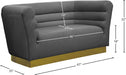 Bellini Grey Velvet Loveseat - 669Grey-L - Vega Furniture