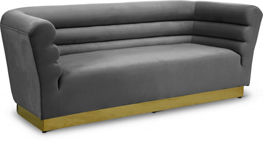 Bellini Grey Velvet Sofa - 669Grey-S - Vega Furniture