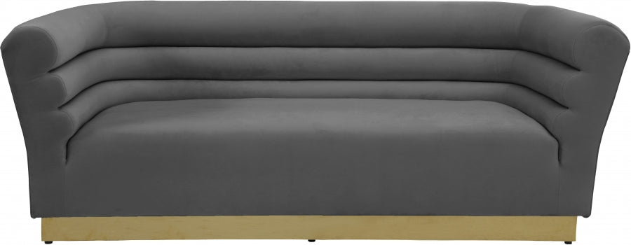 Bellini Grey Velvet Sofa - 669Grey-S - Vega Furniture