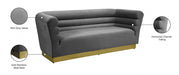 Bellini Grey Velvet Sofa - 669Grey-S - Vega Furniture