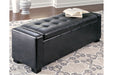 Benches Black Upholstered Storage Bench - B010-209 - Vega Furniture