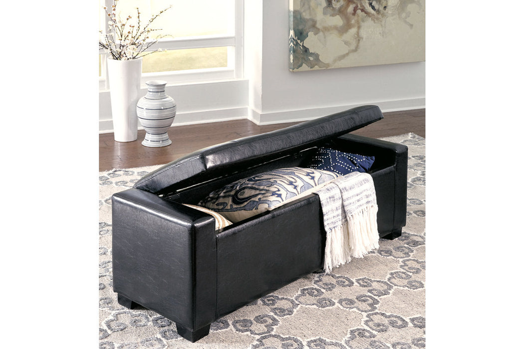 Benches Black Upholstered Storage Bench - B010-209 - Vega Furniture