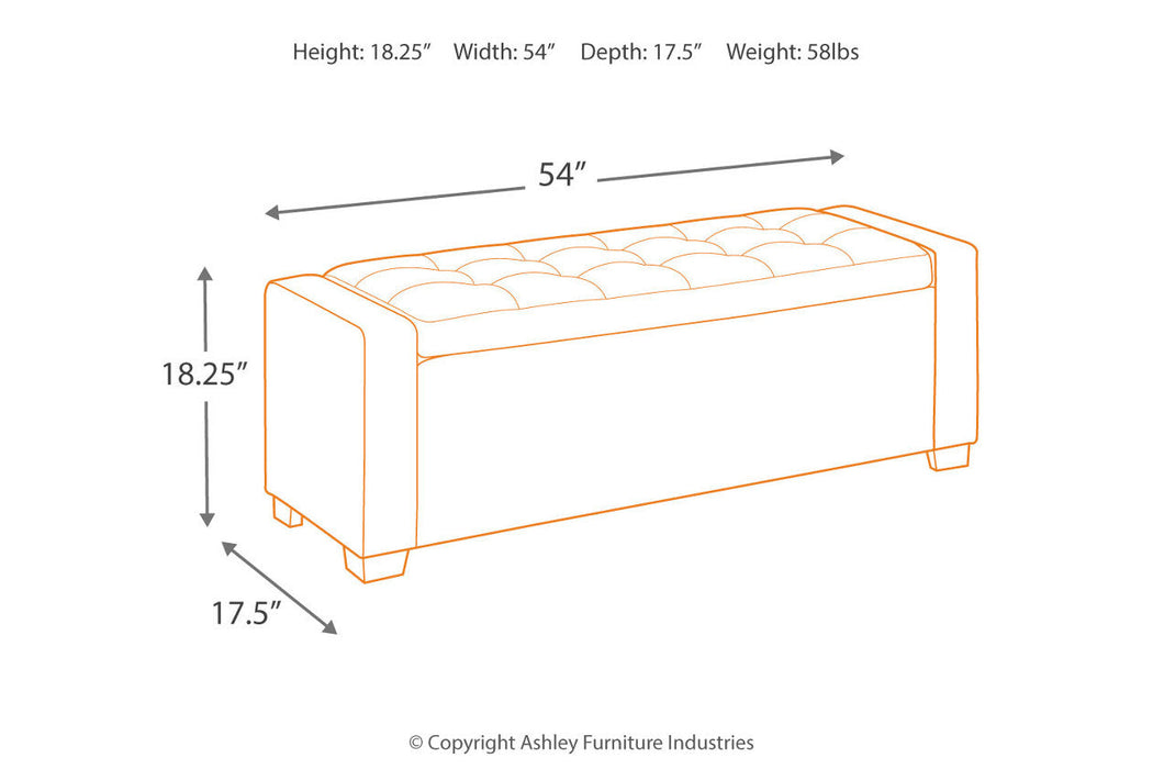 Benches Black Upholstered Storage Bench - B010-209 - Vega Furniture