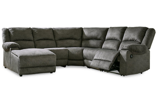 Benlocke Flannel 5-Piece Reclining Sectional with Chaise - SET | 3040216 | 3040219 | 3040241 | 3040246 | 3040277 - Vega Furniture