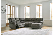 Benlocke Flannel 5-Piece Reclining Sectional with Chaise - SET | 3040217 | 3040219 | 3040240 | 3040246 | 3040277 - Vega Furniture