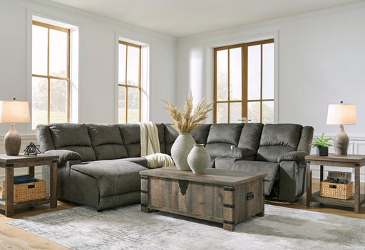 Benlocke Flannel 6-Piece Reclining Sectional with Chaise - SET | 3040216 | 3040219 | 3040241 | 3040246 | 3040257 | 3040277 - Vega Furniture