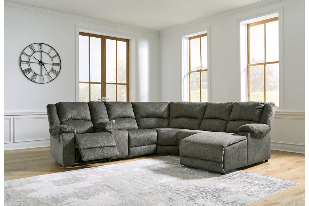 Benlocke Flannel 6-Piece Reclining Sectional with Chaise - SET | 3040217 | 3040219 | 3040240 | 3040246 | 3040257 | 3040277 - Vega Furniture