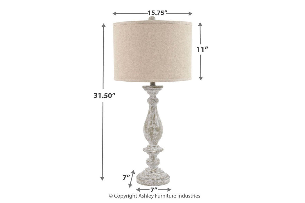 Bernadate Whitewash Table Lamp, Set of 2 - L235344 - Vega Furniture