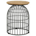 Bernardo Natural/Gunmetal Round Accent Table with Bird Cage Base - 935860 - Vega Furniture