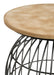 Bernardo Natural/Gunmetal Round Accent Table with Bird Cage Base - 935860 - Vega Furniture