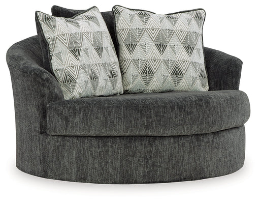 Biddeford Ebony Oversized Swivel Accent Chair - 3550421 - Vega Furniture
