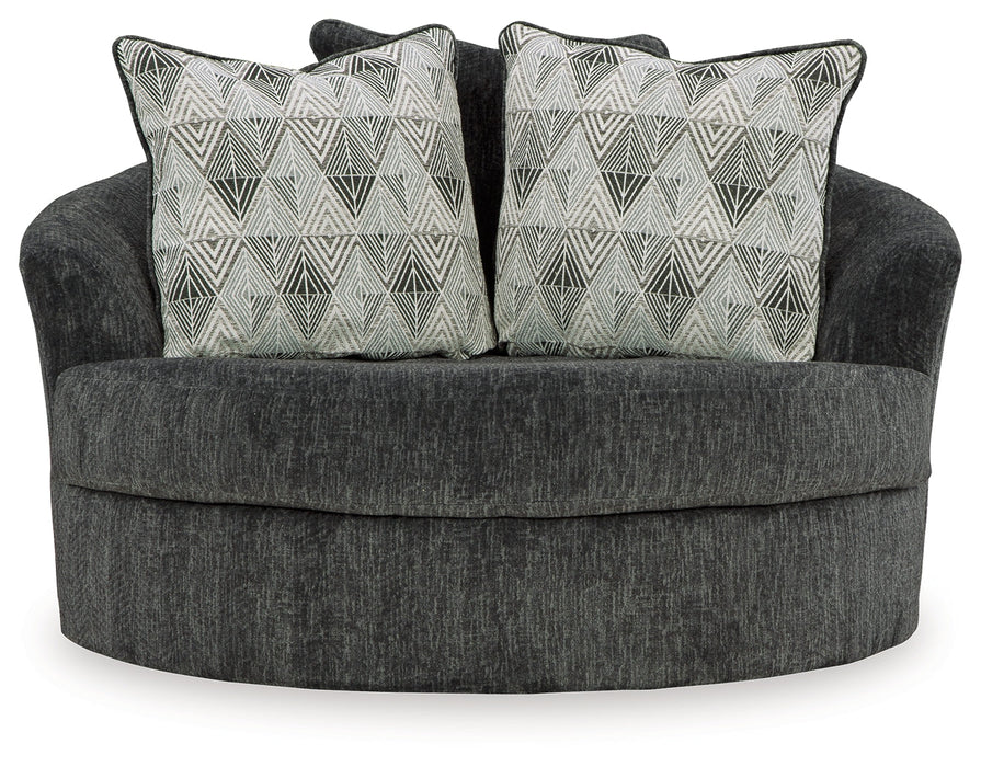 Biddeford Ebony Oversized Swivel Accent Chair - 3550421 - Vega Furniture