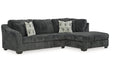 Biddeford Shadow 2-Piece RAF Chaise Sleeper Sectional - SET | 3550410 | 3550417 - Vega Furniture