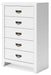 Binterglen White Chest of Drawers - B427-46 - Vega Furniture