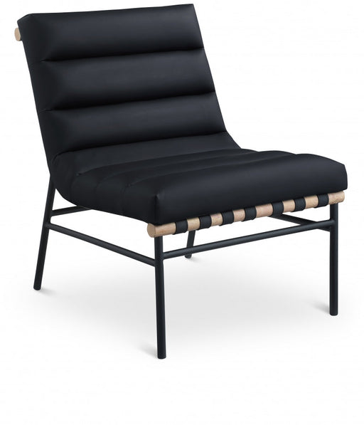 Black Burke Faux Leather Accent Chair - 411Black - Vega Furniture