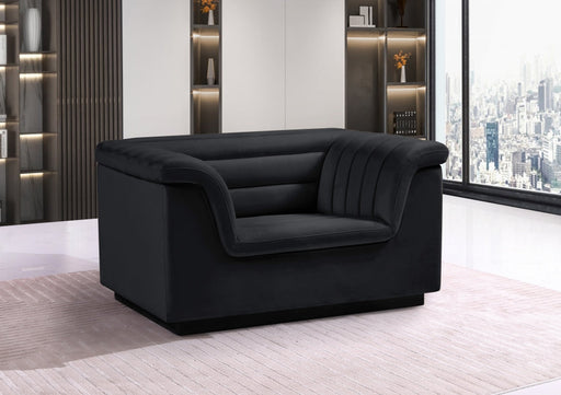 Black Cascade Velvet Fabric Chair - 192Black-C - Vega Furniture