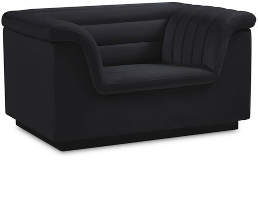 Black Cascade Velvet Fabric Chair - 192Black-C - Vega Furniture