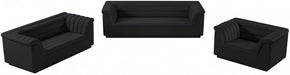 Black Cascade Velvet Fabric Loveseat - 192Black-L - Vega Furniture