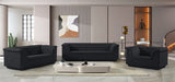 Black Cascade Velvet Fabric Loveseat - 192Black-L - Vega Furniture