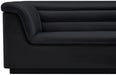 Black Cascade Velvet Fabric Sofa - 192Black-S - Vega Furniture