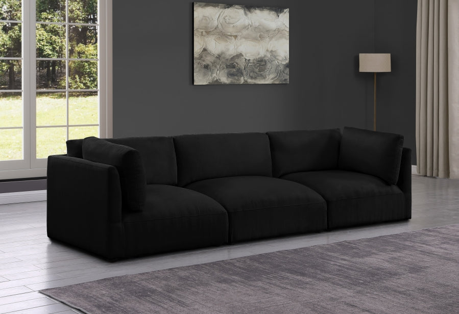 Black Ease Fabric Modular Sofa - 696Black-S114B - Vega Furniture