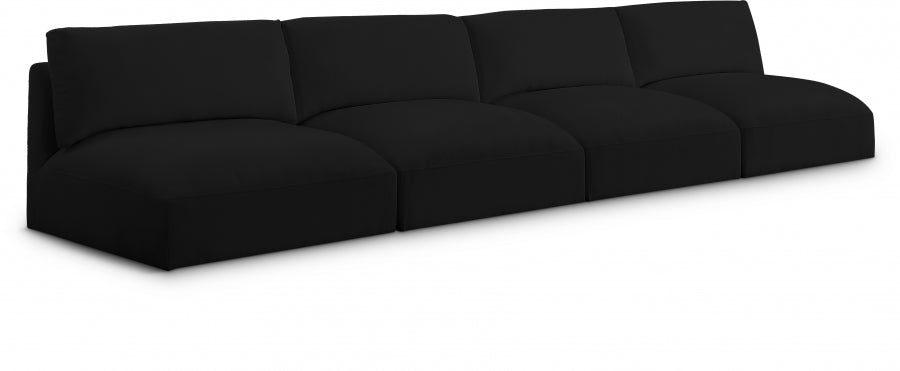 Black Ease Fabric Modular Sofa - 696Black-S152A - Vega Furniture