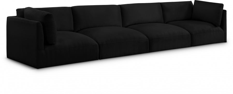 Black Ease Fabric Modular Sofa - 696Black-S152B - Vega Furniture